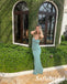 Sexy Jersey Spaghetti Straps V-Neck Sleeveless Mermaid Floor Length Prom Dress, PD01066