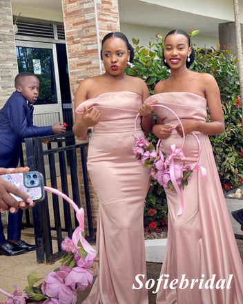 Sexy Soft Satin Sweetheart Sleeveless Mermaid Floor Length Bridesmaid Dresses, SFWG00605