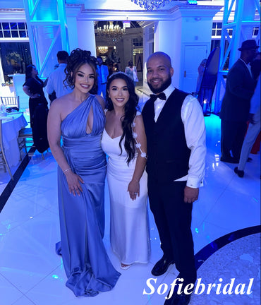 Sexy Soft Satin One Shoulder Sleeveless Side Slit Mermaid Floor Length Bridesmaid Dresses, SFWG00606