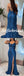 Sexy Royal Blue Sequin Spaghetti Straps Sleeveless Side Slit Mermaid Floor Length Prom Dress, PD01079