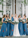 Elegant Mismatched Chiffon Side Slit A-Line Floor Length Bridesmaid Dresses, SFWG00533