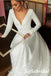 Elegant Satin And Lace Long Sleeves A-Line Long Wedding Dresses,SFWD0082