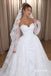 Off Shoulder Sweetheart Lace Ball Gown Wedding Dress, Long Sleeve Corset Bridal Dress, SFWD0153