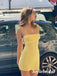 Sexy Yellow Spaghetti Straps Sleeveless Sheath Mini Dresses/ Homecoming Dresses, HD0309