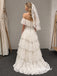 Off Shoulder Sweetheart Tiered Lace Ball Gown Wedding Dress, Ruffle Bridal Gown, SFWD0155