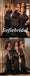 Sexy Mismatched Black Soft Satin Sleeveless Mermaid Floor Length Bridesmaid Dresses, SFWG00599
