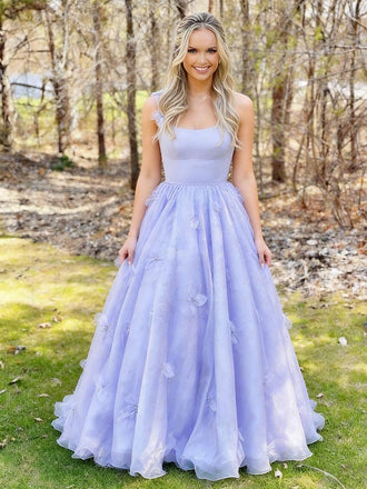 Elegant Satin Top Spaghetti Straps Sleeveless Tulle Bottom A-Line Maxi Prom Dress/Graduation Dresses, PD01183