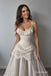 Sweetheart Spaghetti Strap Satin A-Line Wedding Dress, Lace Ruffle Overlay Floor Length Bridal Gown,SFWD0119