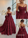Strapless Sweetheart Lace A-Line Evening Dress, Corset Bodice With Matching Gloves Burgundy Formal Gown, PD13959