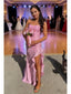 Sexy Soft Satin Sweetheart Sleeveless Ruffled Side Slit Mermaid Maxi Prom Dress/Graduation Dresses, PD01184
