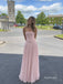 Blush Strapless Ruched Tulle Ball Gown, Pleated Formal Prom Evening Dress, PD13934