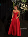 Red Strapless Sweetheart Satin Ball Gown, Structured Corset Bodice Evening Dress, PD13942