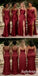 Luxury Mismatched Burgundy Satin Maxi Bridesmaid Dresses For Fall Wedding Guest, SFWG00625