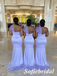Elegant Lavender Soft Satin One Shoulder Mermaid Bridesmaid Gowns, SFWG00633