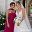 Fuchsia Chiffon Pleated Strapless Corset Floor Length Mermaid Bridesmaid Gown, SFWG00713
