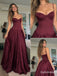 Burgundy Satin Sweetheart A-Line Gown With Corset Bustier Bodice & Pleated Floor Length Skirt, PD13876