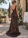 Mismatched Brown Soft Satin Pleated Floor Length Side Slit Mermaid Bridesmaid Gown, SFWG00649