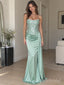 Sage Satin Strapless Corset 3D Floral Sequin Draped Sash Mermaid Floor Length Evening Gown,PD1380