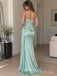 Sage Satin Strapless Corset 3D Floral Sequin Draped Sash Mermaid Floor Length Evening Gown,PD1380