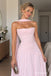 Light Pink Chiffon Strapless Draped Neck Scarf Cape Ruched A-Line Floor Length Evening Dress,,PD13842