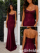 Sexy Soft Satin Spaghetti Straps Sleeveless Mermaid Maxi Prom Dress/Graduation Dresses With Sequin, PD01190