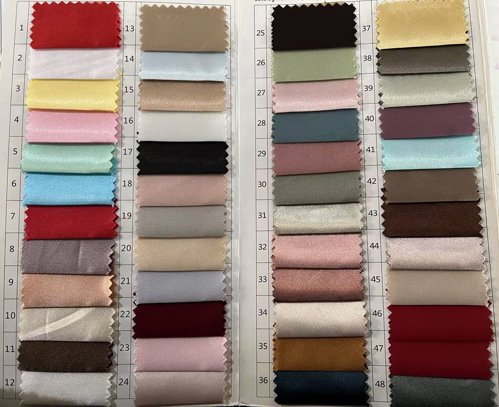 Silk Elastic Satin Color Fabric Swatch