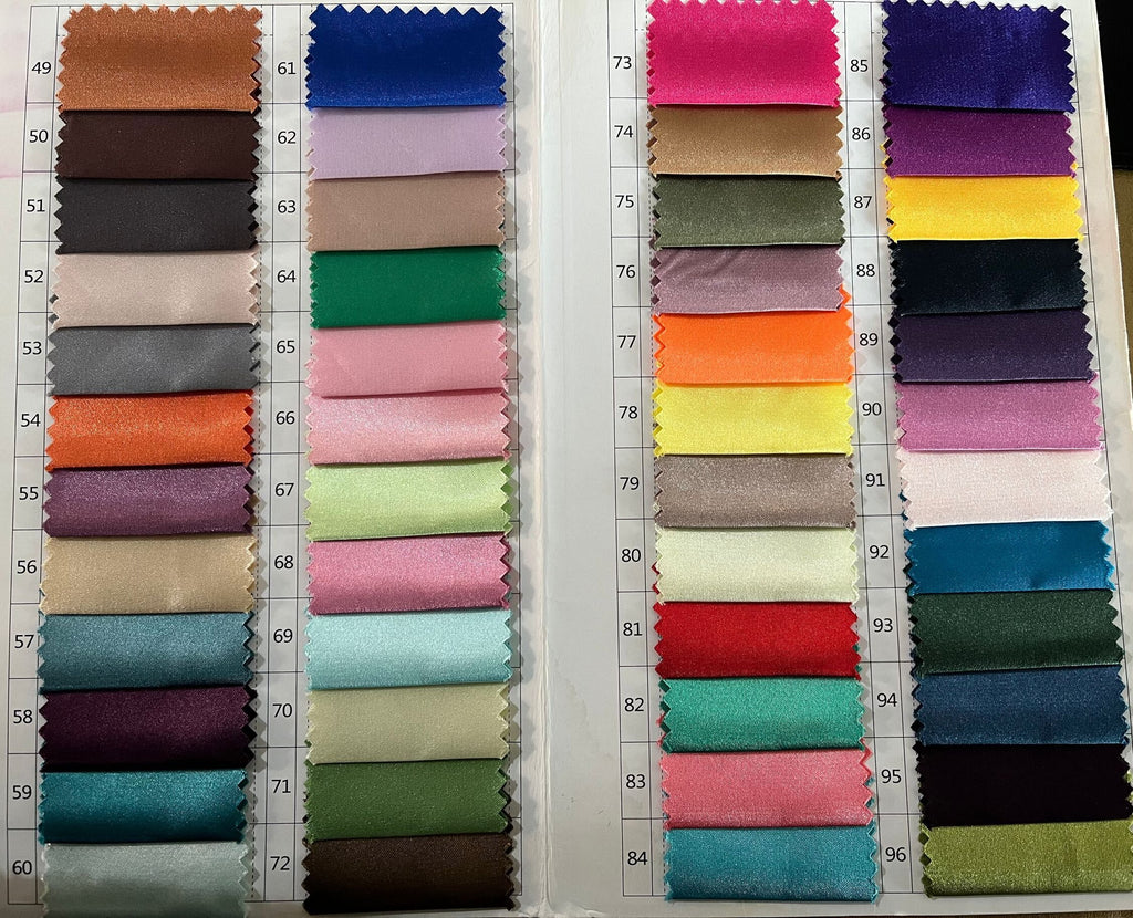 Silk Elastic Satin Color Fabric Swatch