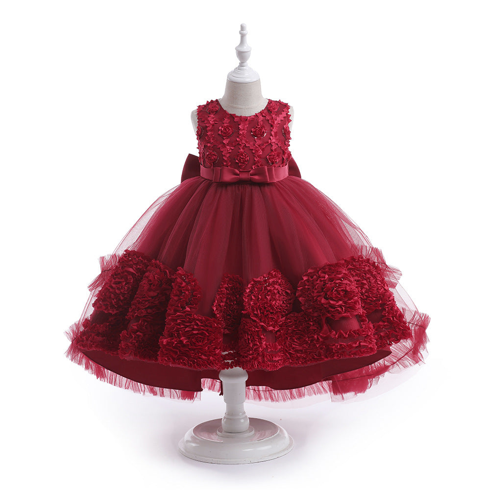 Spaghetti Straps Little Wedding Guest Tulle Unique A-line Flower Girl Dresses With Flower, FGS0044