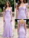 Lilac Satin Cowl Back Draped Ruffle Shoulder Fitted Mermaid Evening Gown,PD1379
