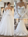 White Satin & Tulle Sweetheart Corset Bodice Ball Gown Wedding Dress With Sheer Back,SFWD0113