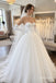 White Satin & Tulle Sweetheart Corset Bodice Ball Gown Wedding Dress With Sheer Back,SFWD0113