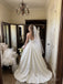 White Heavy Satin Sweetheart Corset Structured Bodice Ball Gown Wedding Dress With Sweep Train，SFWD0109