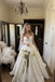 White Heavy Satin Sweetheart Corset Structured Bodice Ball Gown Wedding Dress With Sweep Train，SFWD0109