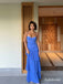 Cornflower Blue Chiffon Spaghetti Strap Sweetheart Maxi Gown With Fitted Bodice & Asymmetrical Tiered Ruffle Skirt, PD13879