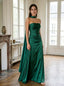 Multi-Color mismatched Satin Halter Sash Strapless Tube Ruched Bodice Floor Length Sheath Bridesmaid Dress ,SFWG00725