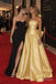 Pale Gold Satin Strapless Embroidered Beaded Bodice Oversized Bow Ball Gown Floor Length Formal Dress,PD13848
