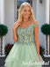 Sage Green Tulle Embroidered Off Shoulder Mini Homecoming Dress, HD0368