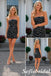 Sparkly Black Rhinestone Zebra Pattern Strapless Bodycon Homecoming Dress, HD0369