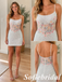 Sequin Spaghetti Straps Sheath Homecoming Dress with 3D Floral Corset, HD0341