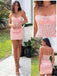 Pink Glitter Strapless Corset Homecoming Dress, Ruched Satin Mini Cocktail Dress for Party, HD0322