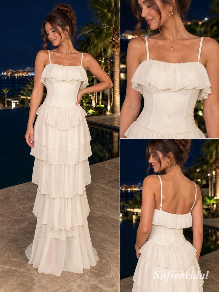 Ivory Satin Strapless Tube Top Ball Gown With Structured Corset Bodice & Voluminous A-Line Skirt, PD13885