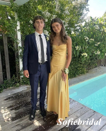 Sexy Soft Satin Sweetheart Sleeveless Side Slit Mermaid Prom Dress, PD01020