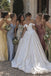 White Mikado Satin Off The Shoulder Sweetheart Corset Ball Gown Floor Length Wedding Dress, SFWD0103