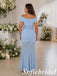 Romantic Pale Blue Chiffon Lace Fitted Formal Mother Of The Bride Gown, SFM020