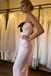 Pink Satin Strapless Bow Detail Midi Cocktail Dress, PD01200