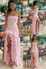 Sexy Blush Chiffon Strapless Side Slit Mermaid Ruffle Prom Dress, PD01206