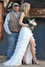 Elegant Black and White Sweetheart Ruffle Tiered Prom Dress With Split , PD01210