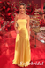 Yellow Strapless Ruched Chiffon Mermaid Prom Dress | Elegant Formal Evening Gown, PD01273