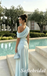 Light Blue One Shoulder Satin Prom Dress | Elegant Ruched Formal Evening Gown, PD01275