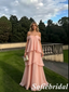 Pink Off The Shoulder Tiered Ruffle Prom Dress A Line Long Formal Evening Gown, PD01278